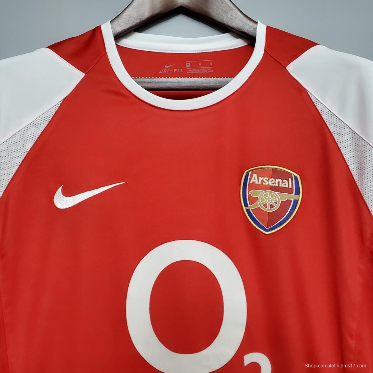 Retro 02/04 Arsenal home Soccer Jersey