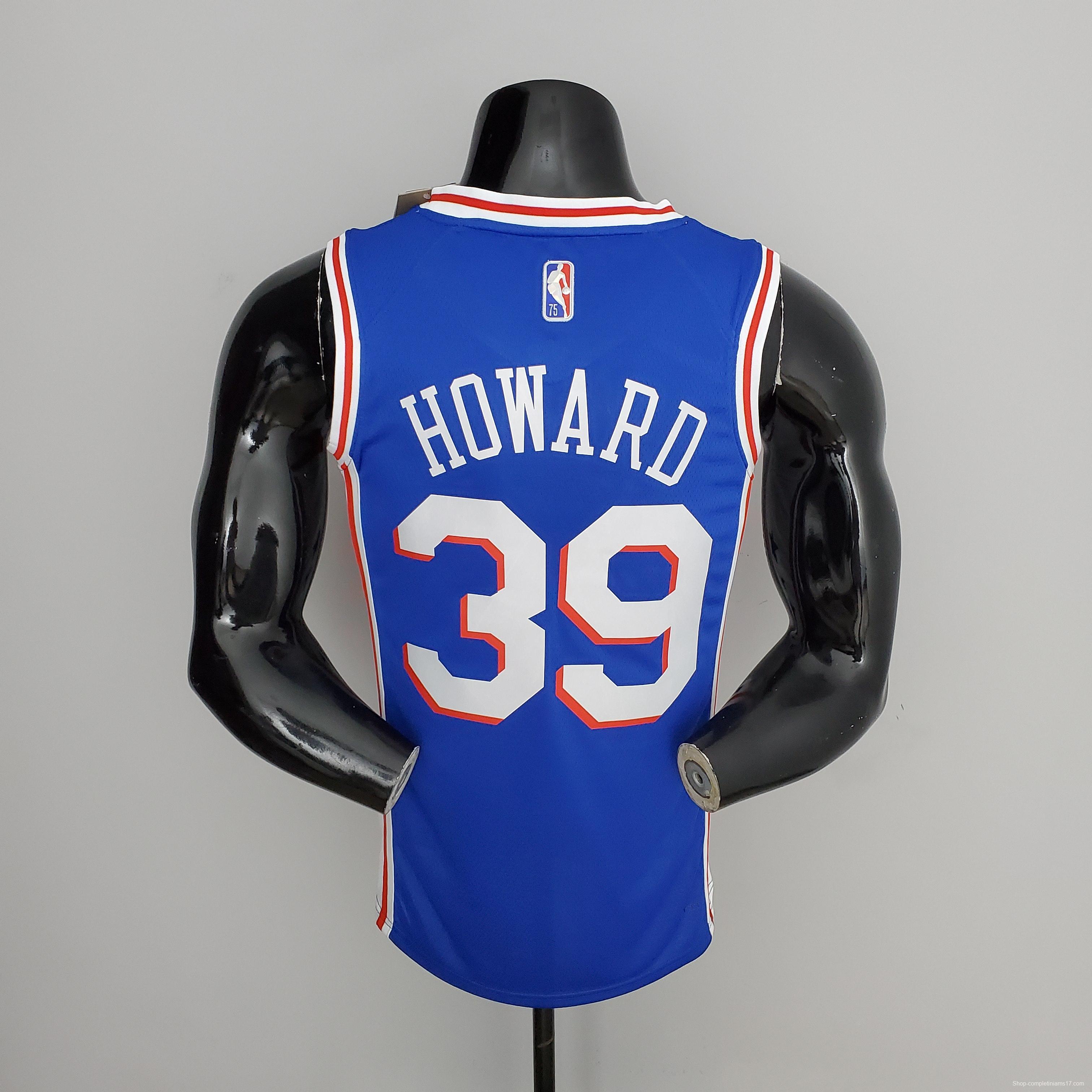 75th Anniversary Philadelphia 76ers HOWARD#39 Blue NBA Jersey