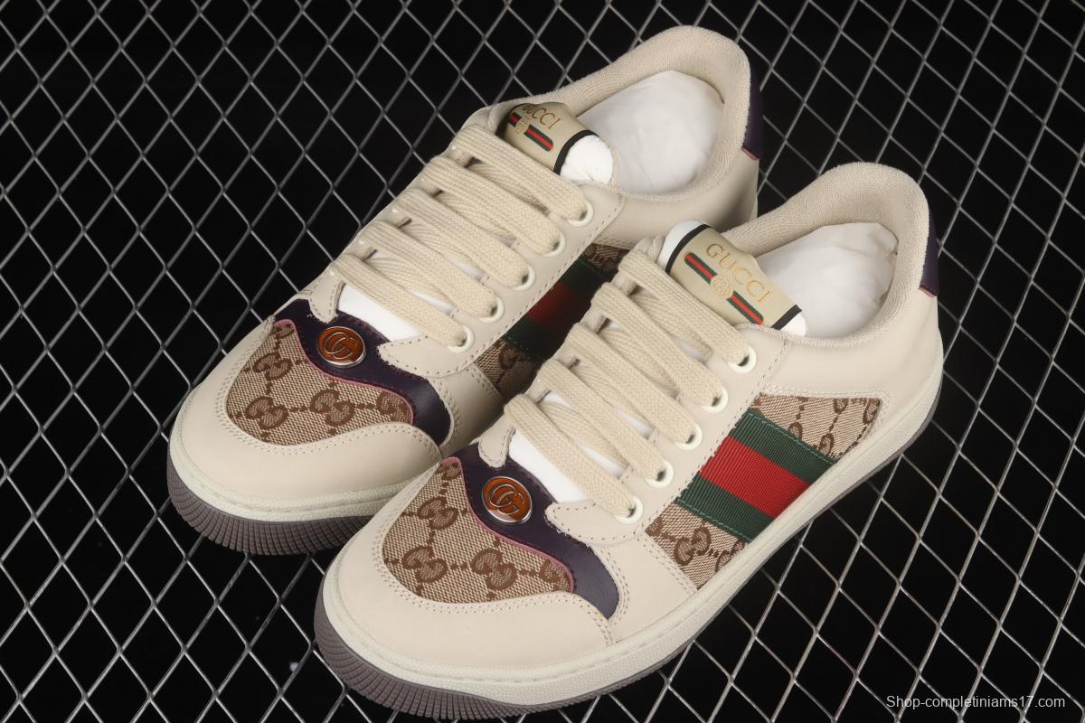 Gucci Distressed Screener Sneaker classic daddy shoes A39G09064