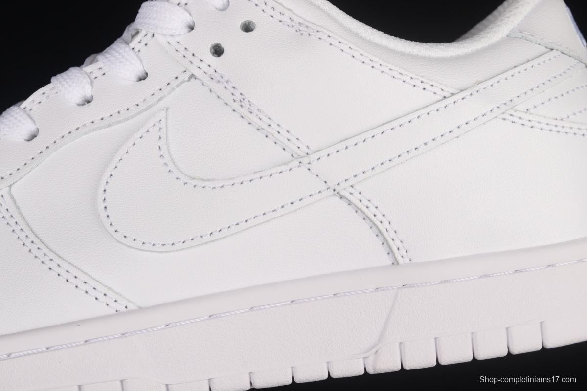 NIKE SB DUNK Low Prm Triple White pure white color SB buckle rebound fashion casual board shoes DD1503-109