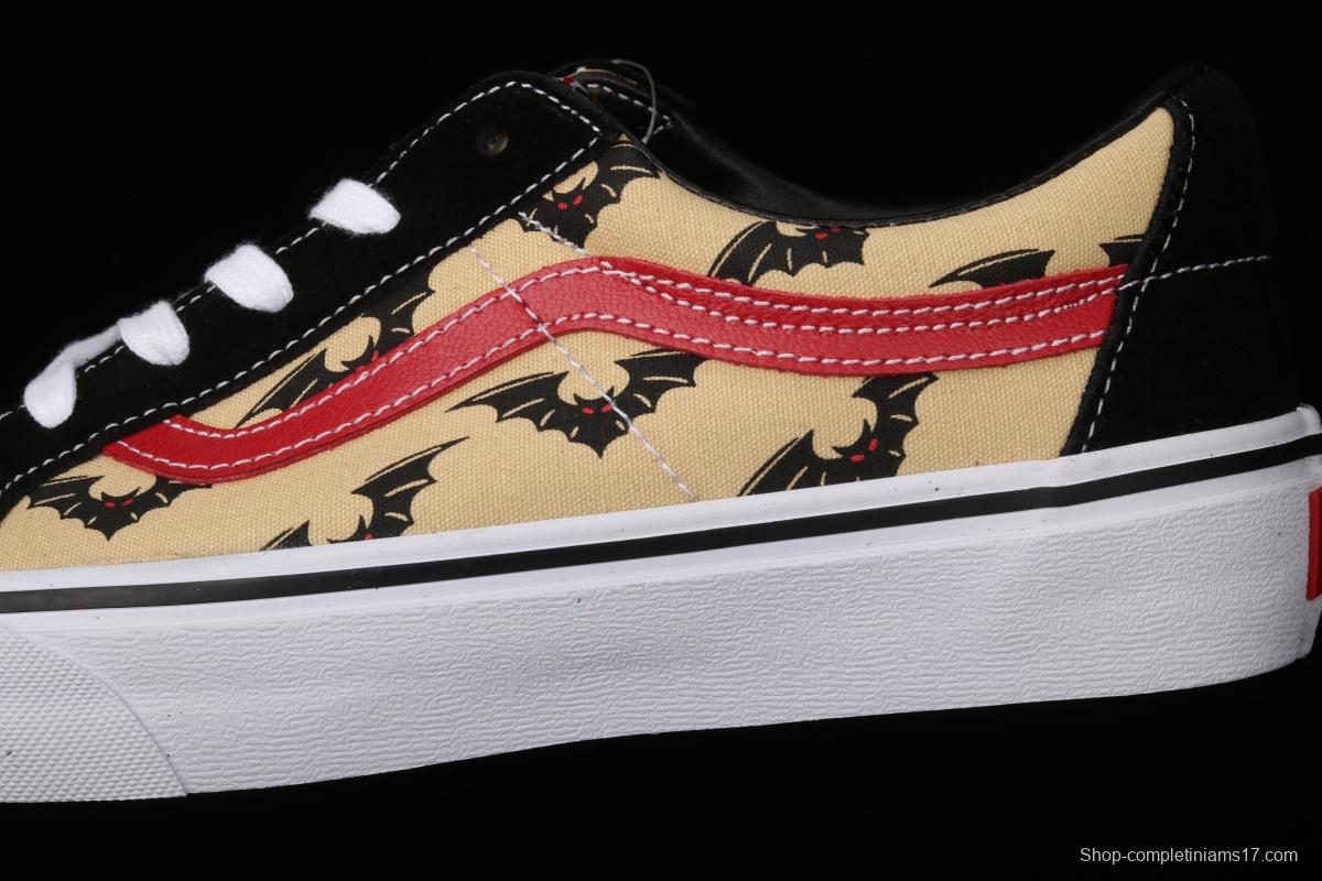 Vans side striped bat pattern low-top sports board shoes VN0A4UWI2U4