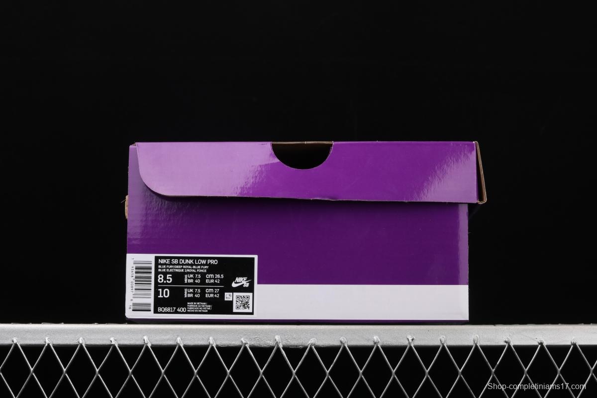 NIKE SB DUNK Low Pro sky blue fur-like fluorescent bottom low-top casual board shoes BQ6817-400
