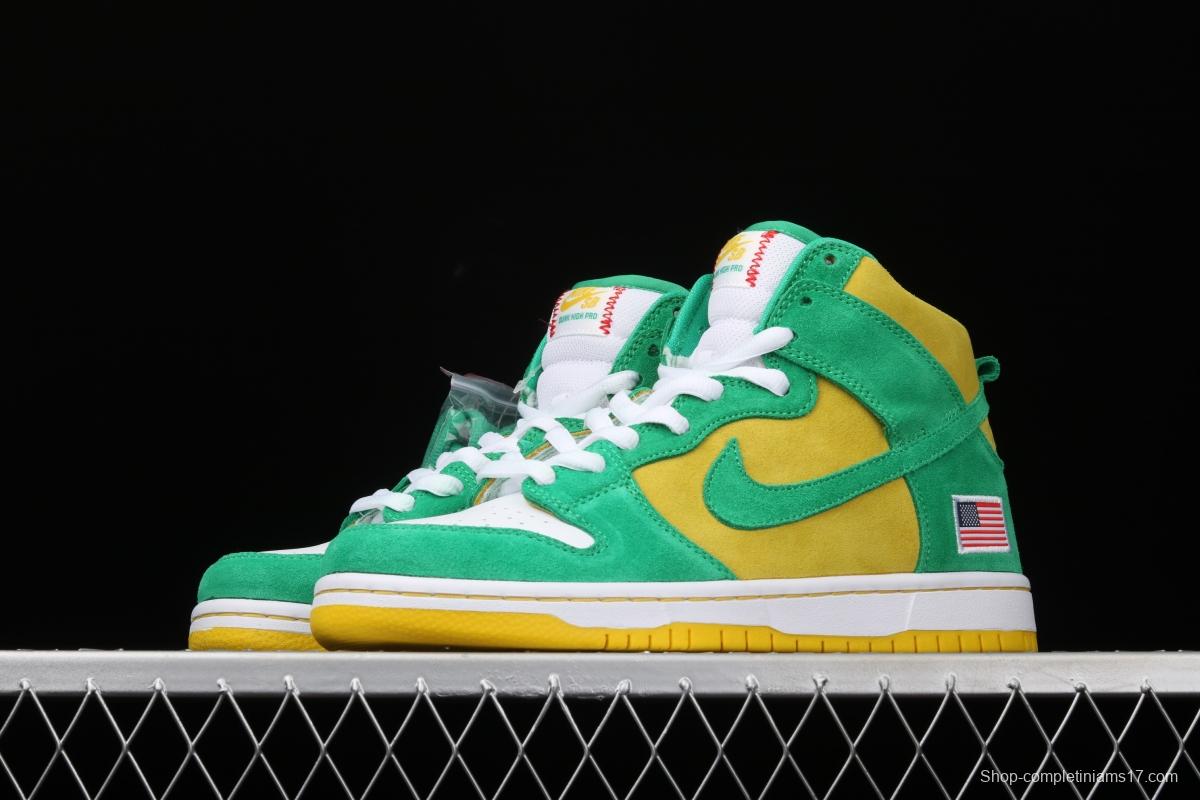 NIKE SB DUNK High Pro Oakland sports team high top fashion casual board shoes 305050-337