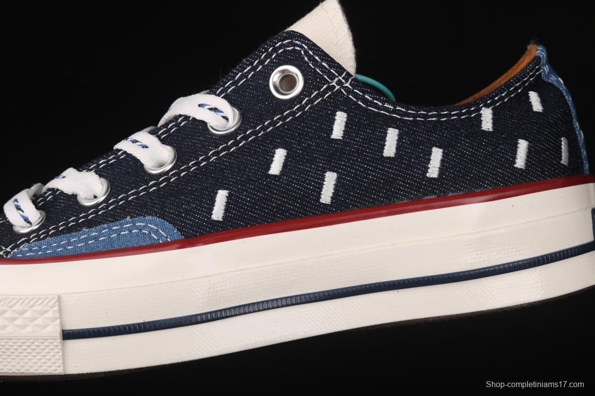 Converse Chuck 70s denim electric embroidered low-top casual board shoes 171065C