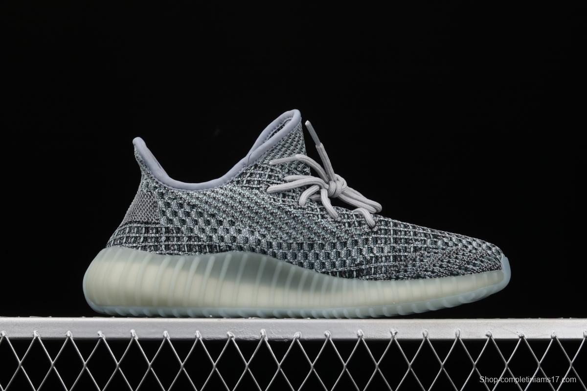 Adidas Yeezy 350 Boost V2 Ash Blue GY7657 Darth Coconut 350 second generation hollowed-out water-washed tannins color matching