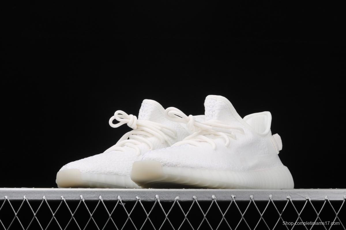 Adidas Yeezy 350V2 All White Real Boost Basf das coconut 350 second generation CP9366 fluorescent white BASF popcorn