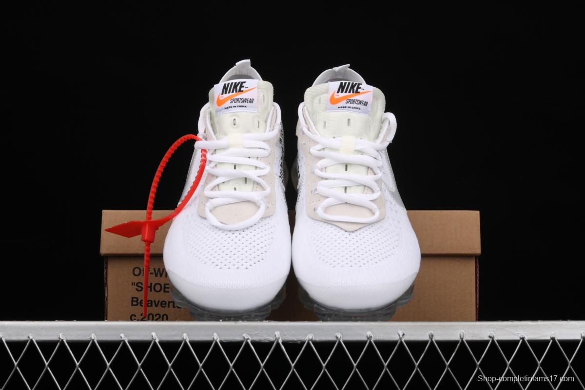 OFF-White x NIKE Vapor Max joint name steam air cushion jogging shoes AA3831-100