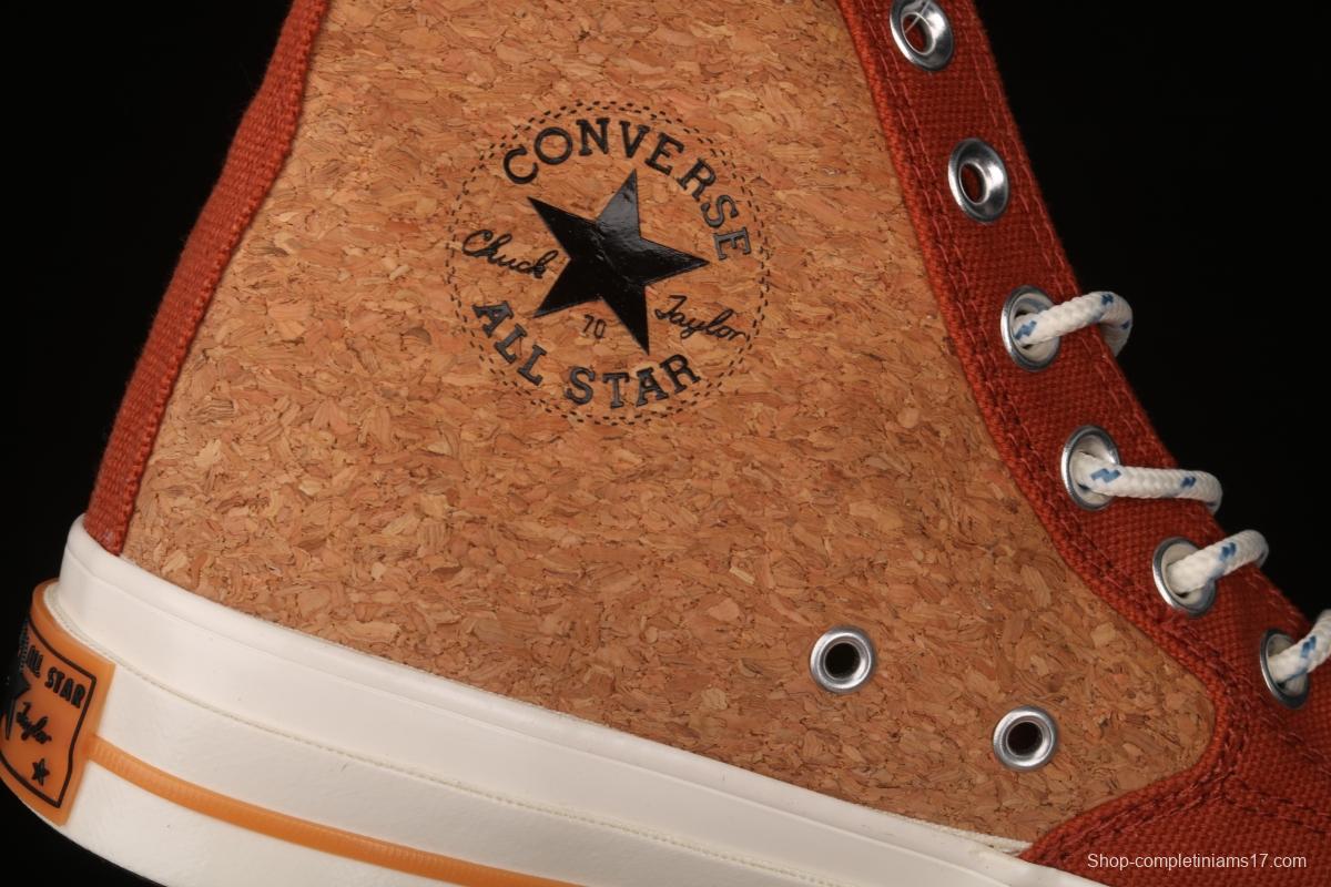 Converse 1970's Converse new cork color textile spliced high-top leisure board shoes 170853C