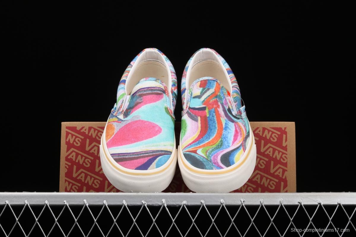 Vans Authentic SF color printing color sole environmental protection lazy man canvas board shoes VN0A3MU646B