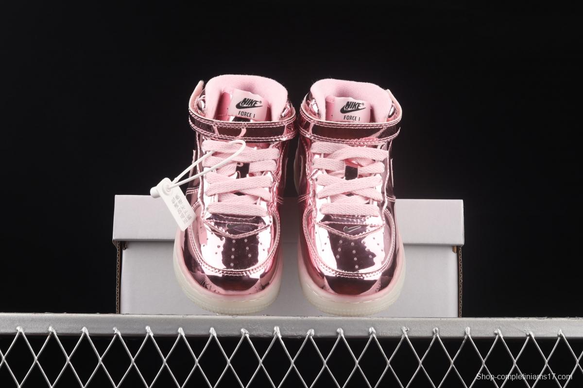 NIKE Air Force 1: 07 Mid WB dazzling ribbon lamp state size Kids 314197-8300