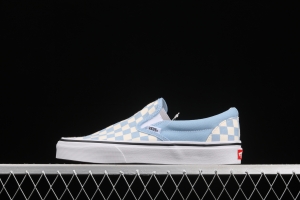 Vans Cassic Slip-0n purplish blue checkerboard Loafers Shoes leisure sports board shoes VN0A33TB42Y