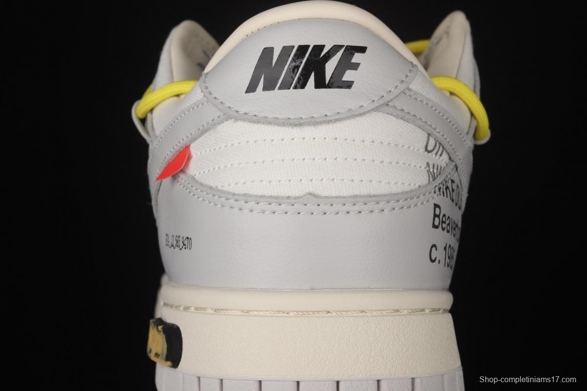 OFF-White x NIKE DUNK Low 04 of 50 OW grey leisure sports skateboard shoes DM1602-120
