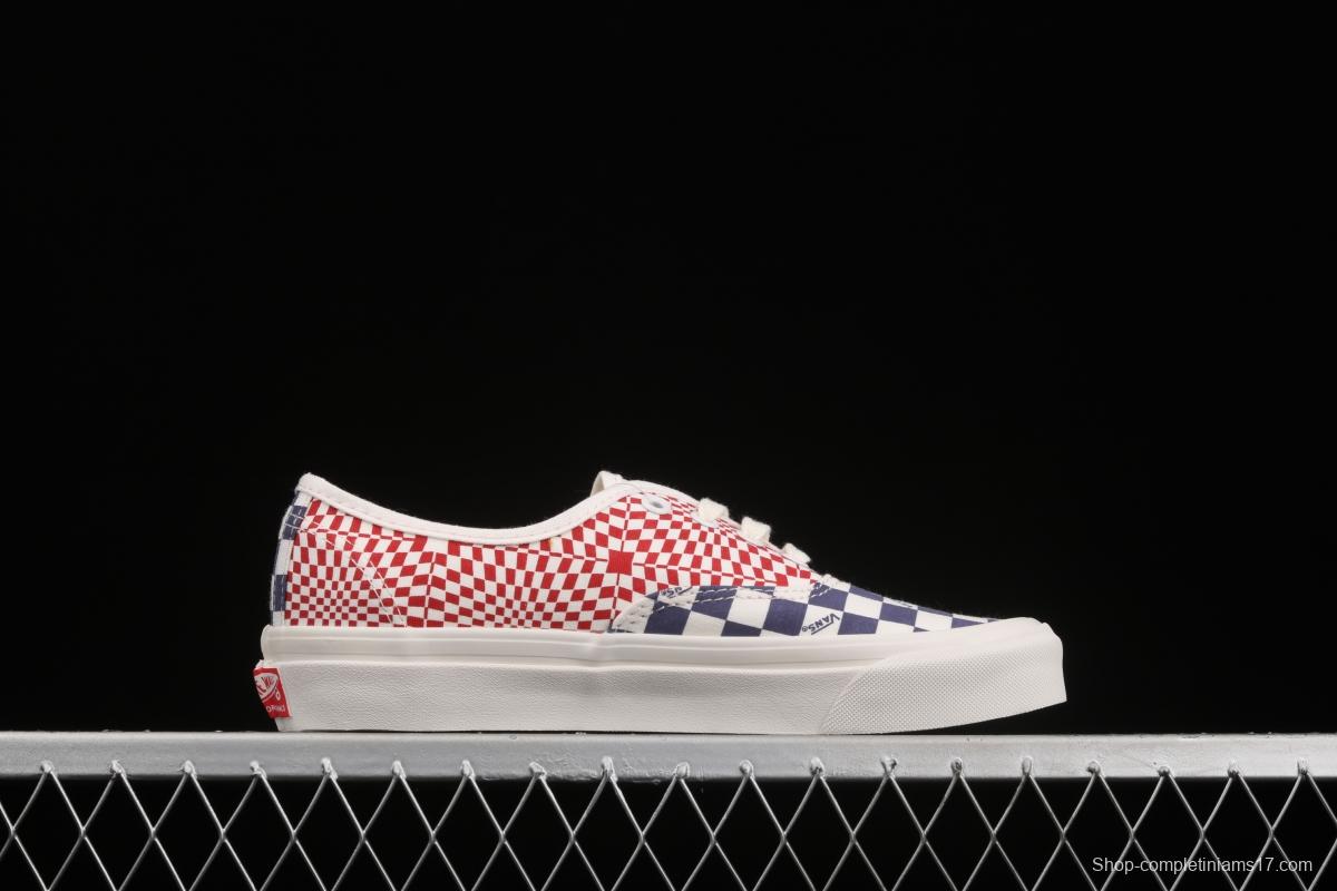 Vans Vault OG Authentic Lx high-end branch line impact color checkerboard retro low-side canvas skateboard shoes VN0A4BV91XR