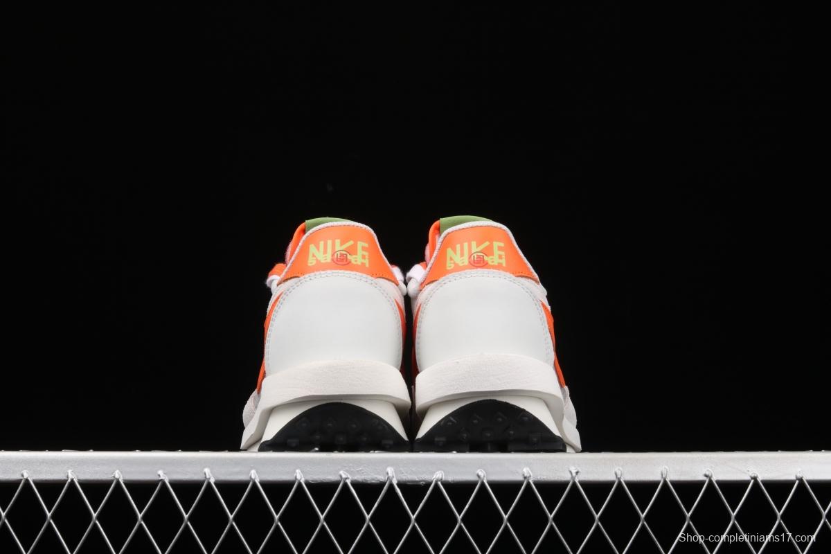 Sacai x NIKE LVD Waffle Daybreak co-signed catwalk style transparent net stitching double hook Swoosh running shoes DH1347-100