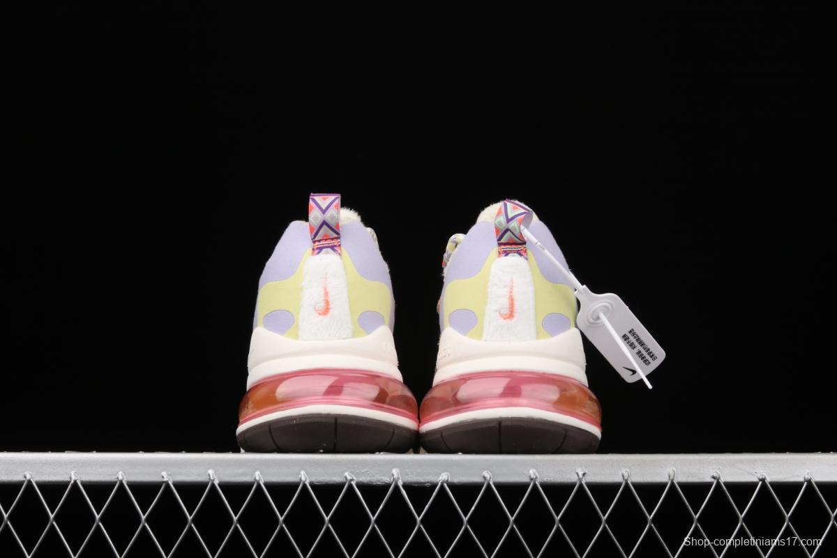NIKE Air Max 270React new high frequency mesh hollowing out function half-palm air cushion running shoes DC3276-101,