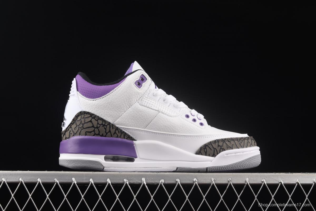 Air Jordan Retro Dark Iris AJ3 Joe 3 White and Purple cement CT8532-105