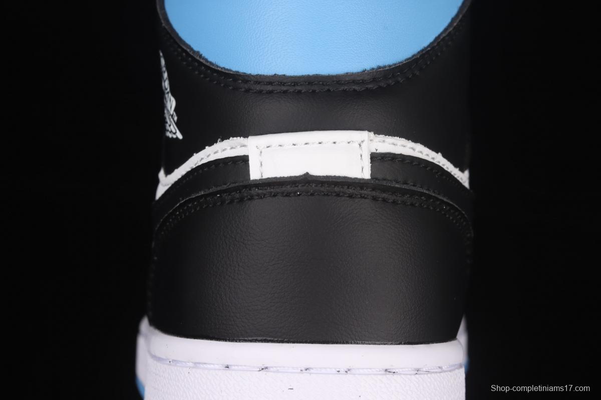 Air Jordan 1 Mid SE black, white and blue BQ6472-102