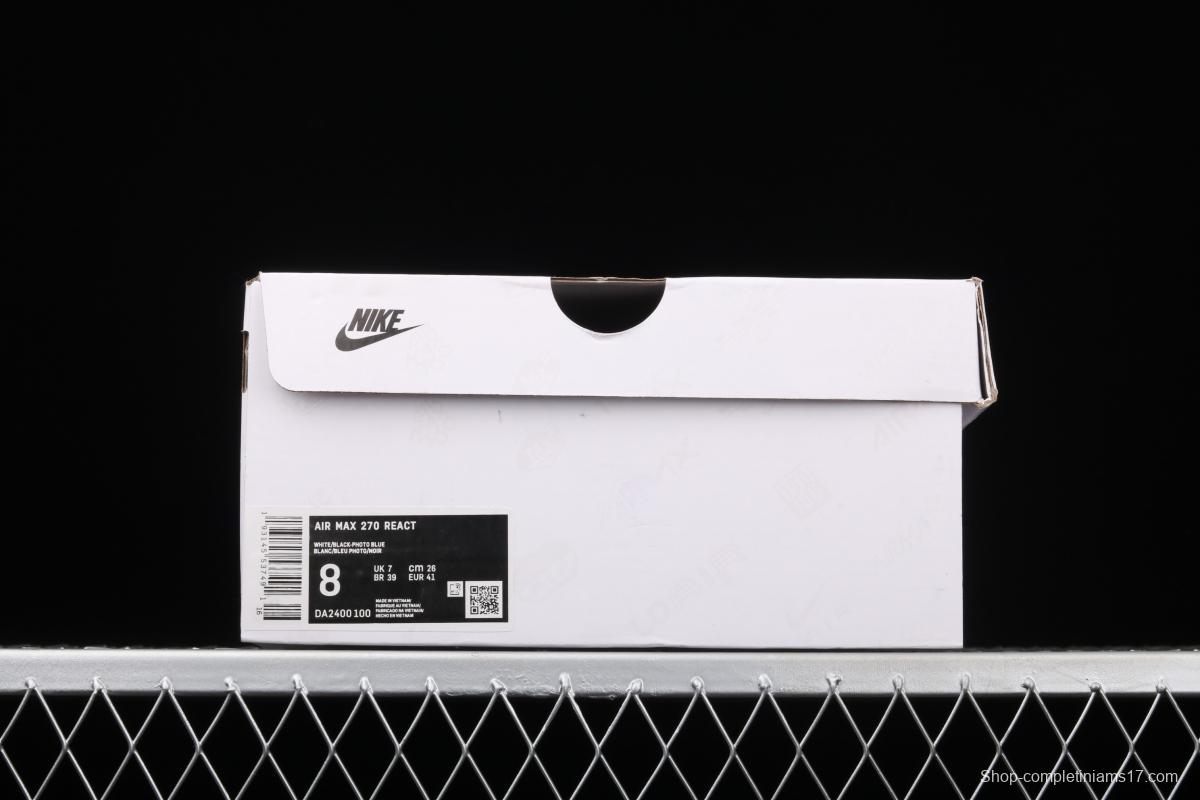 NIKE Air Max 270React new high-frequency mesh hollowing out function half-palm air cushion running shoes DA2400-100