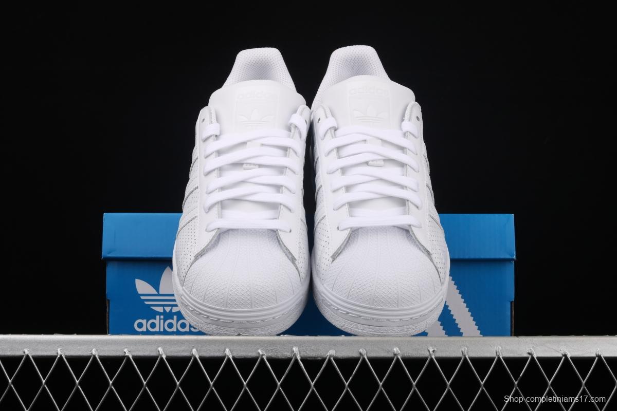 Adidas Superstar FV3445 shell head 50th anniversary limited all-white punching sports leisure board shoes