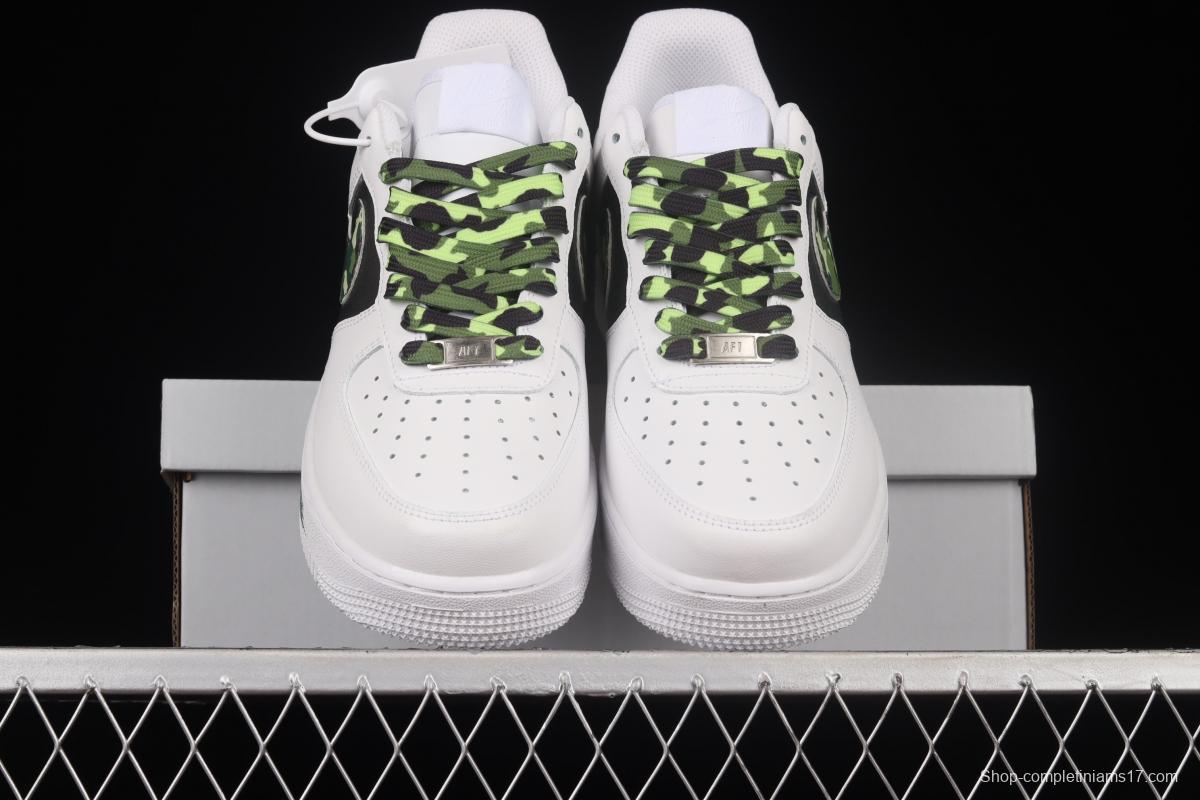 NIKE Air Force 1x 07 Lx painted army green hook white and blue low upper board shoes CW2288-113