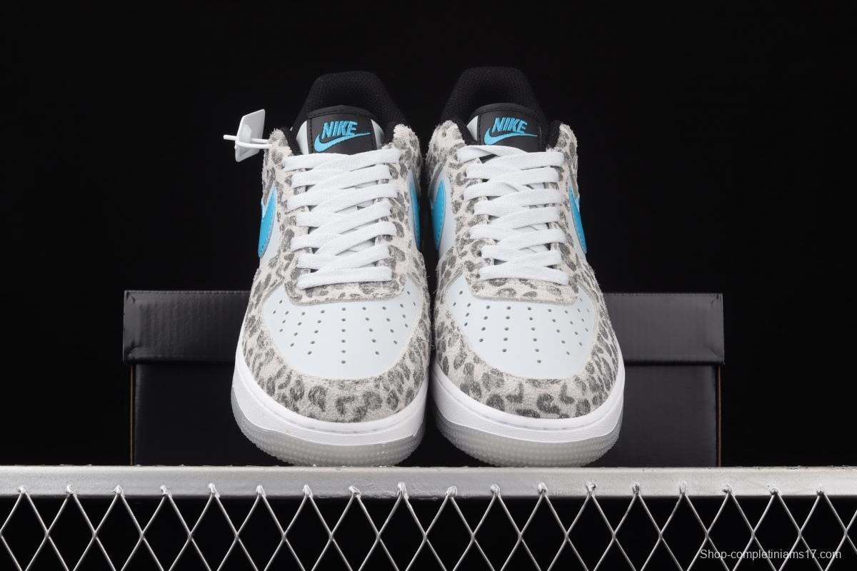 NIKE Air Force 1 Low Leopard gray, white and blue leopard print low-top casual board shoes DDJ6192-001