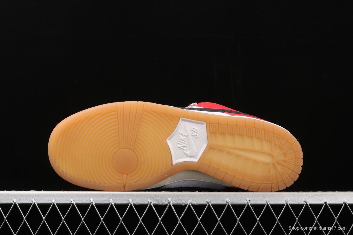 Frame Skate x NIKE SB DUNK Low Habibi white and red double hook dunk series retro low side leisure sports skateboard shoes CT2550-600