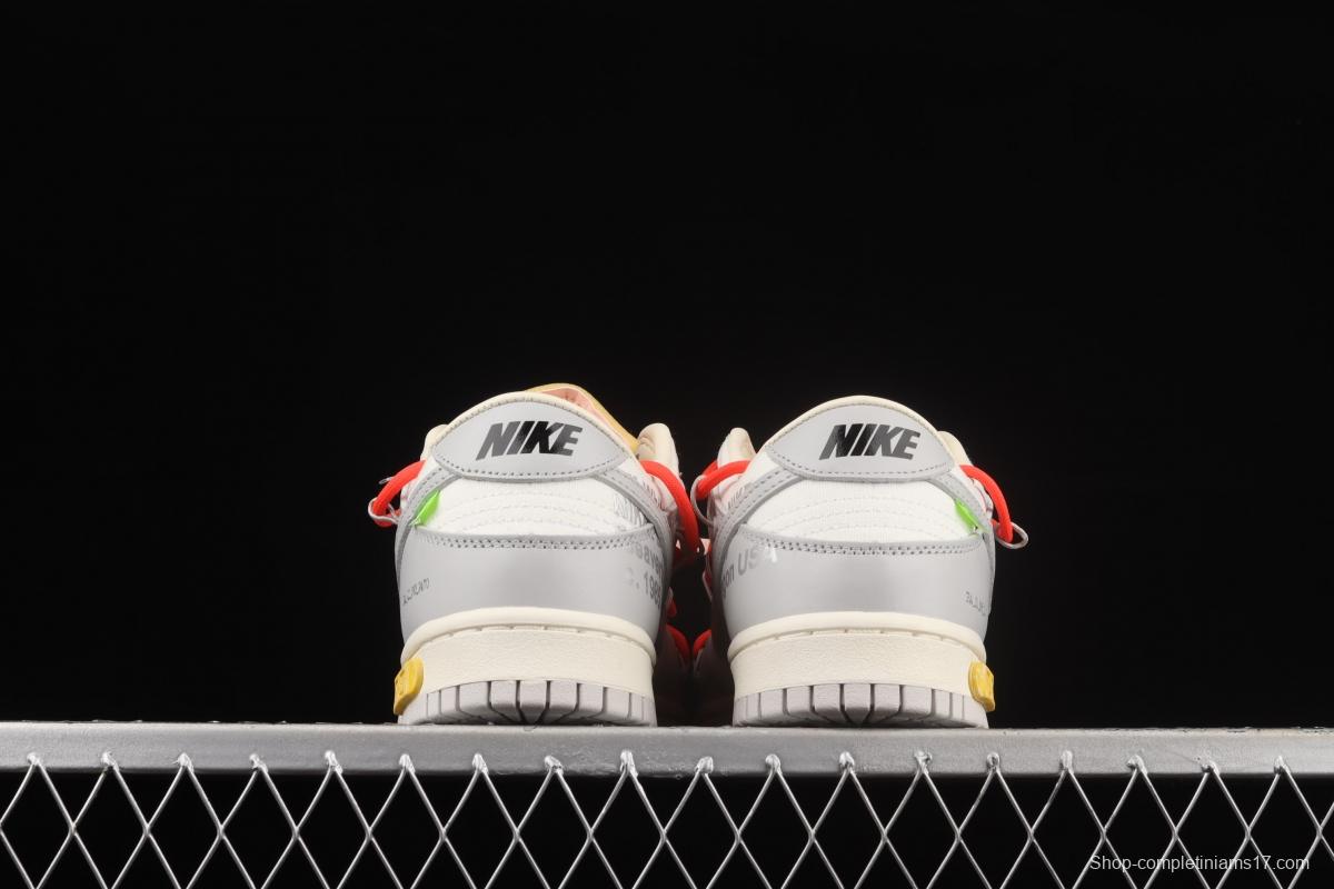 OFF-White x NIKE DUNK Low OW grey leisure sports skateboard shoes DM1602-110,
