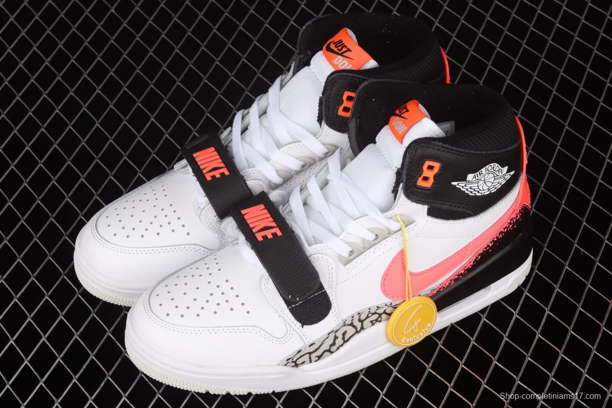 Jordan Legacy 312 white and black orange color matching Velcro three-in-one board shoes AQ4160-108