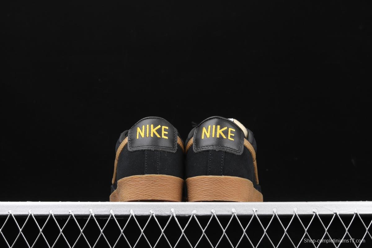 NIKE Blazer Low SD Trail Blazers black gold casual board shoes 616829-998