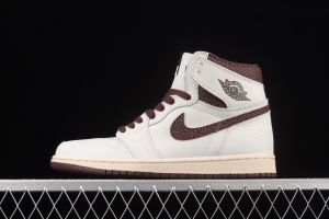 A Ma Maniere x Air Jordan 1 High OG co-branded snakeskin high top basketball shoes DO7097-100