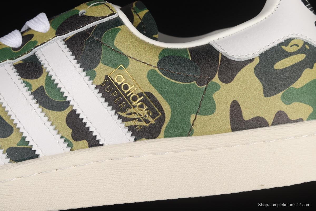 BAPE x Adidas Superstar 80s GZ8981 Darth ape-man co-named shell full head casual board shoes