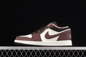 Air Jordan 1 Low White Brown low side Culture Leisure Sports shoes DC6991-200