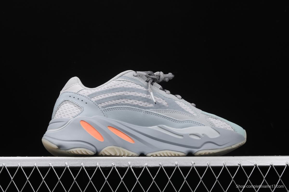 Adidas Yeezy Boost 700V2 Inertia FW2549 Kanye coconut 700V2 grayish blue running shoes 3M reflective BASF popcorn outsole