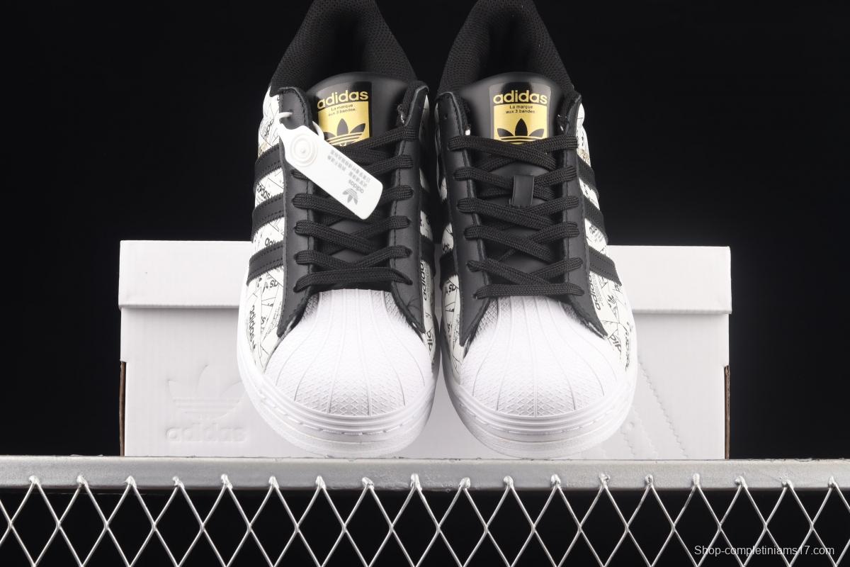 Adidas Originals Superstar FV2819 shell head printed with logo 3M reflective classic sports shoes