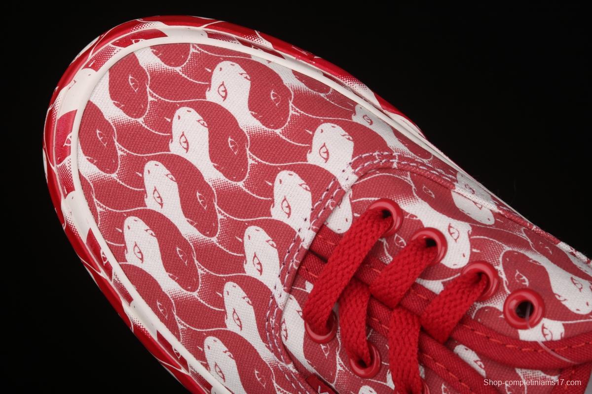 Opening Ceremony x Vans Authentic Yang Chao co-named the same red and white Yin Yang Snake low upper board shoes VN0A348A43Z