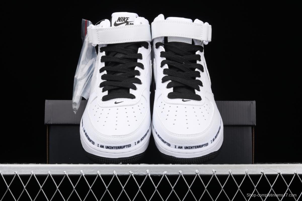 NIKE Air Force 11607 Mid x Uniterrupted white and blue graffiti James co-signed the same 3M reflective medium-side leisure sports board shoes BC2306-460