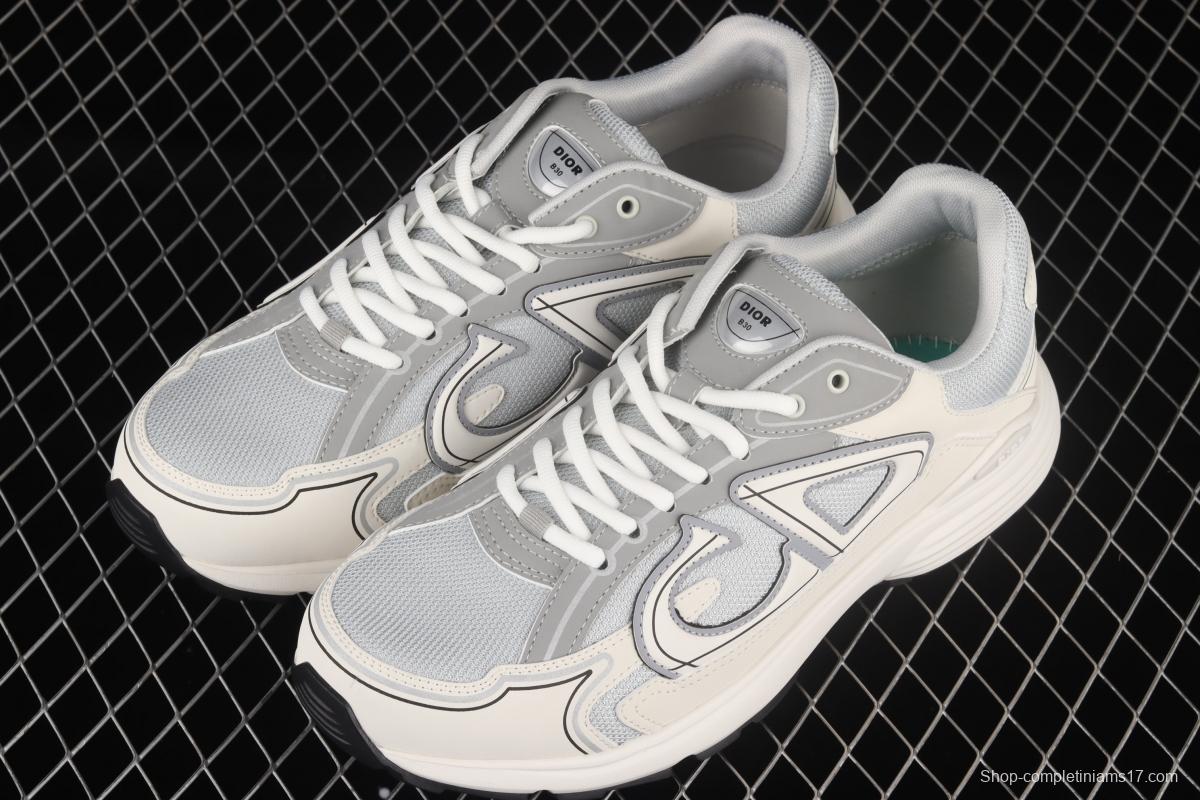 Dior B30 Microfiber Mesh B30 CD series sports shoes LY66140 Grey/White