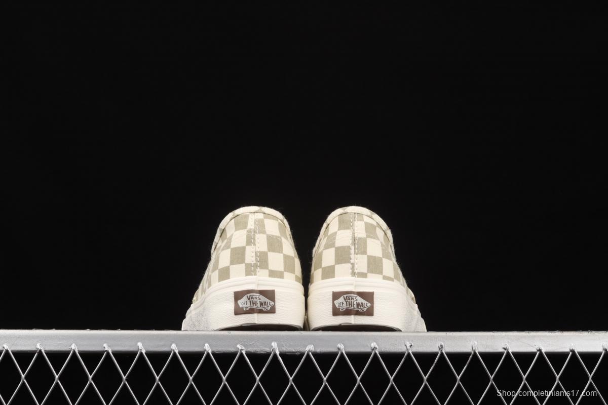 Vans Authentic Classic Anaheim Milk Tea White Brown Chess Lattice low Top Board shoes VN0A5HZS9FO