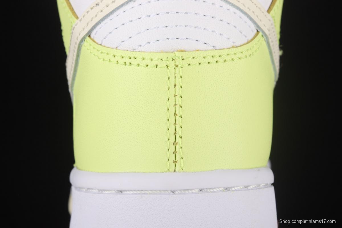 NIKE SB DUNK High Cashmere white pink yellow color splicing SB buckle rebound fashion leisure board shoes DD1869-108