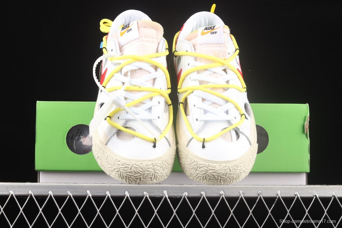 OFF-White x NIKE Blazer Low co-branded deconstruction style trailblazer low upper shoes DH7863-100
