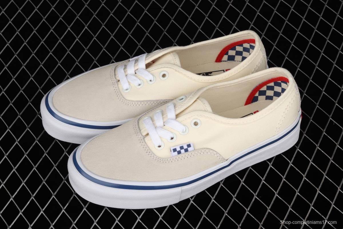 Vans Skate Authentic Pro series rice-white low-top casual board shoes VN0A5FC8OFW