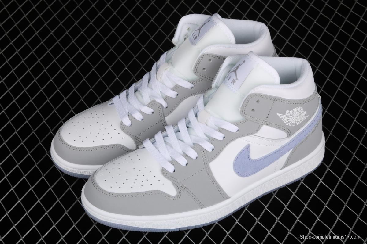 Air Jordan 1 Mid BQ6472-105Bond white, gray and blue