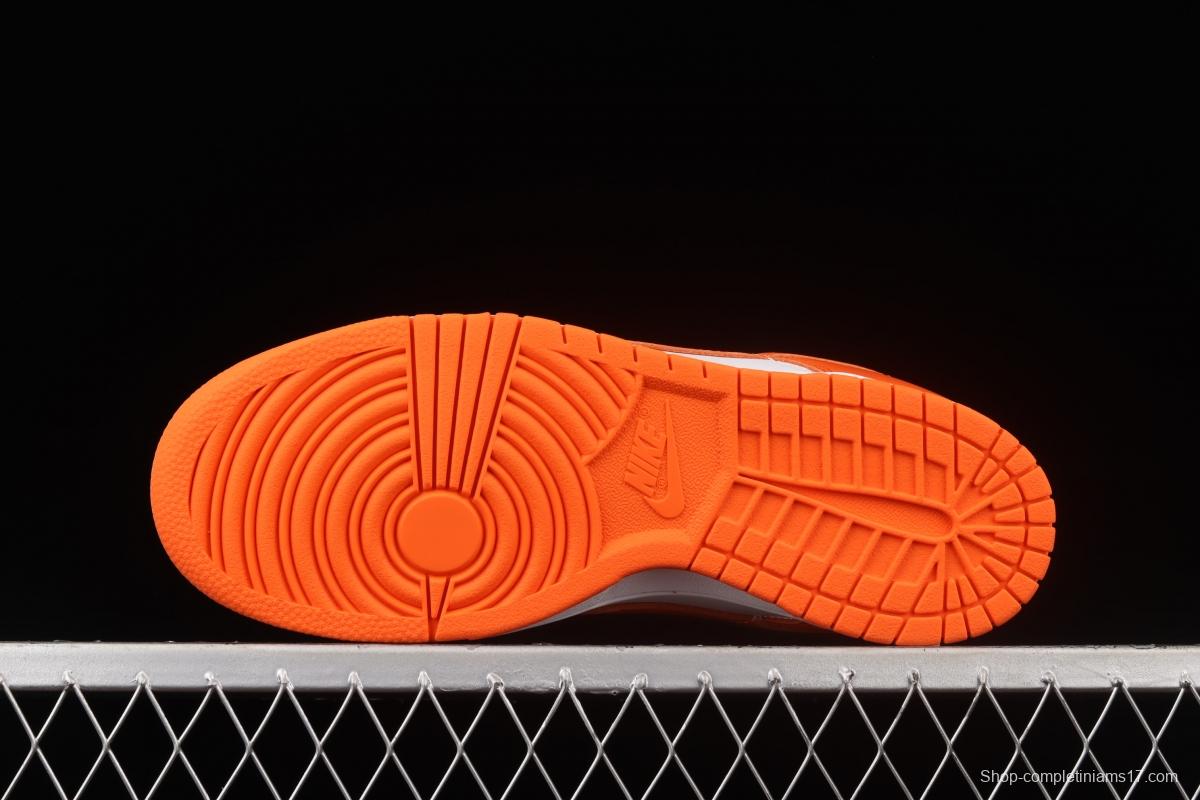 NIKE SB DUNK Low Pro Syracuse white orange board shoes CU1726-101