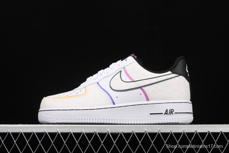 NIKE Air Force 1 Low Day of the DeAdidas Day of the Dead 3M reflective low-top casual board shoes CT1138-100