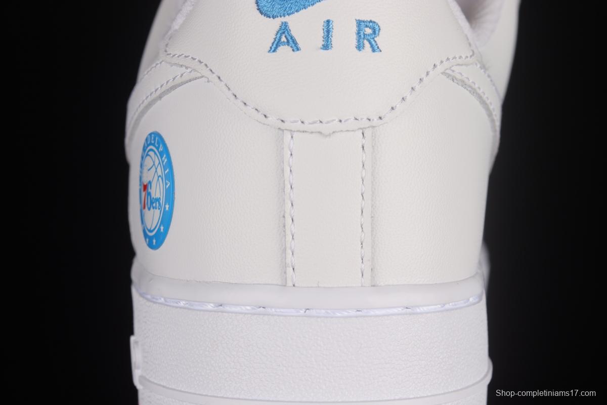 NIKE Air Force 1'07 Low Philadelphia 76ers white, blue and red low-top casual sneakers AI5958-300