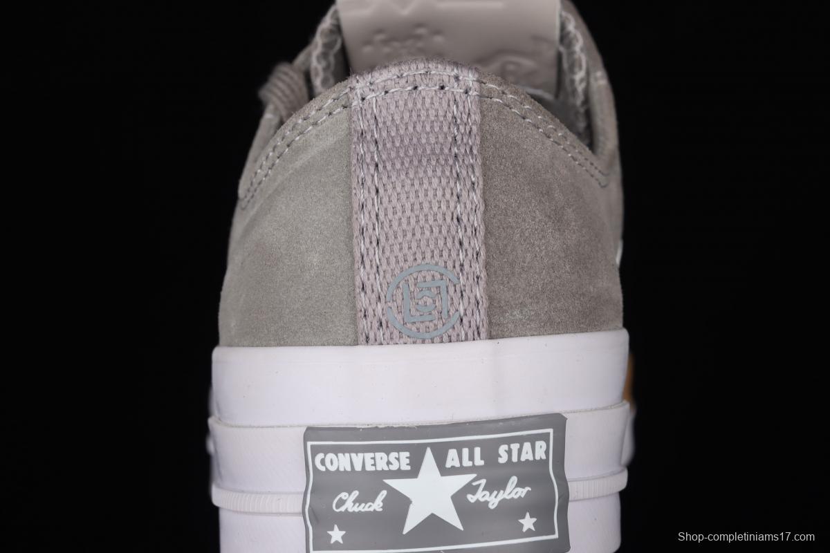 Clot x ConverseChuck 70 OX Paloma Edison Chen co-signed light gray low-top casual board shoes 171840C