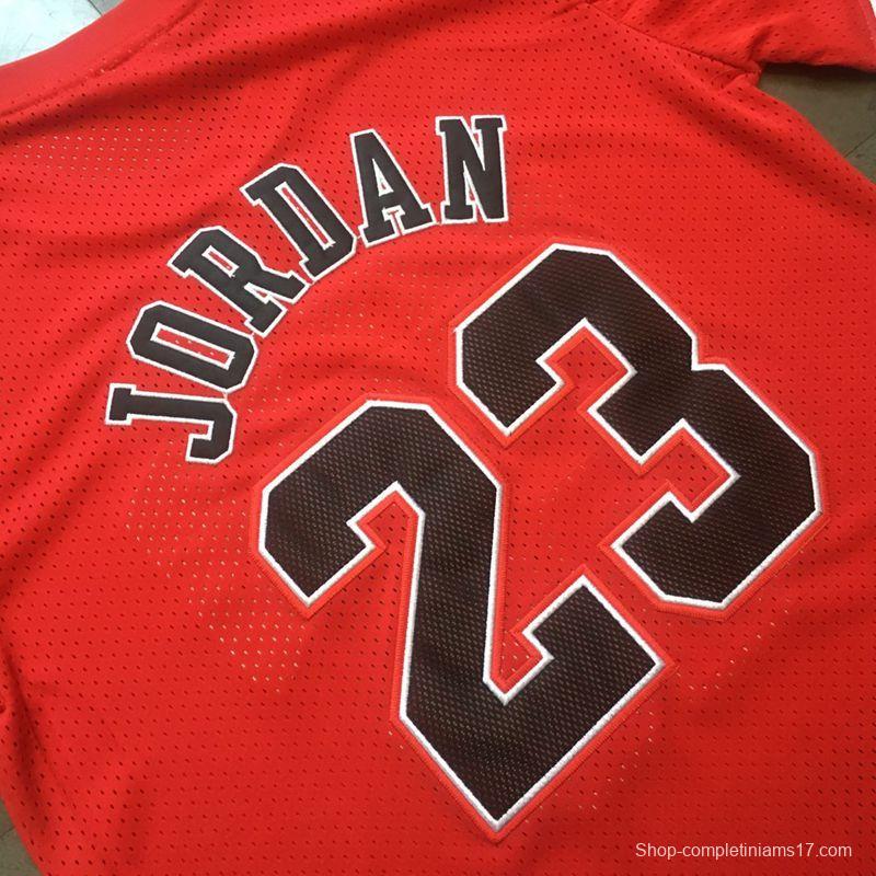 Men's Michael Jordan Red Retro Classic Team Short Sleeve Jersey