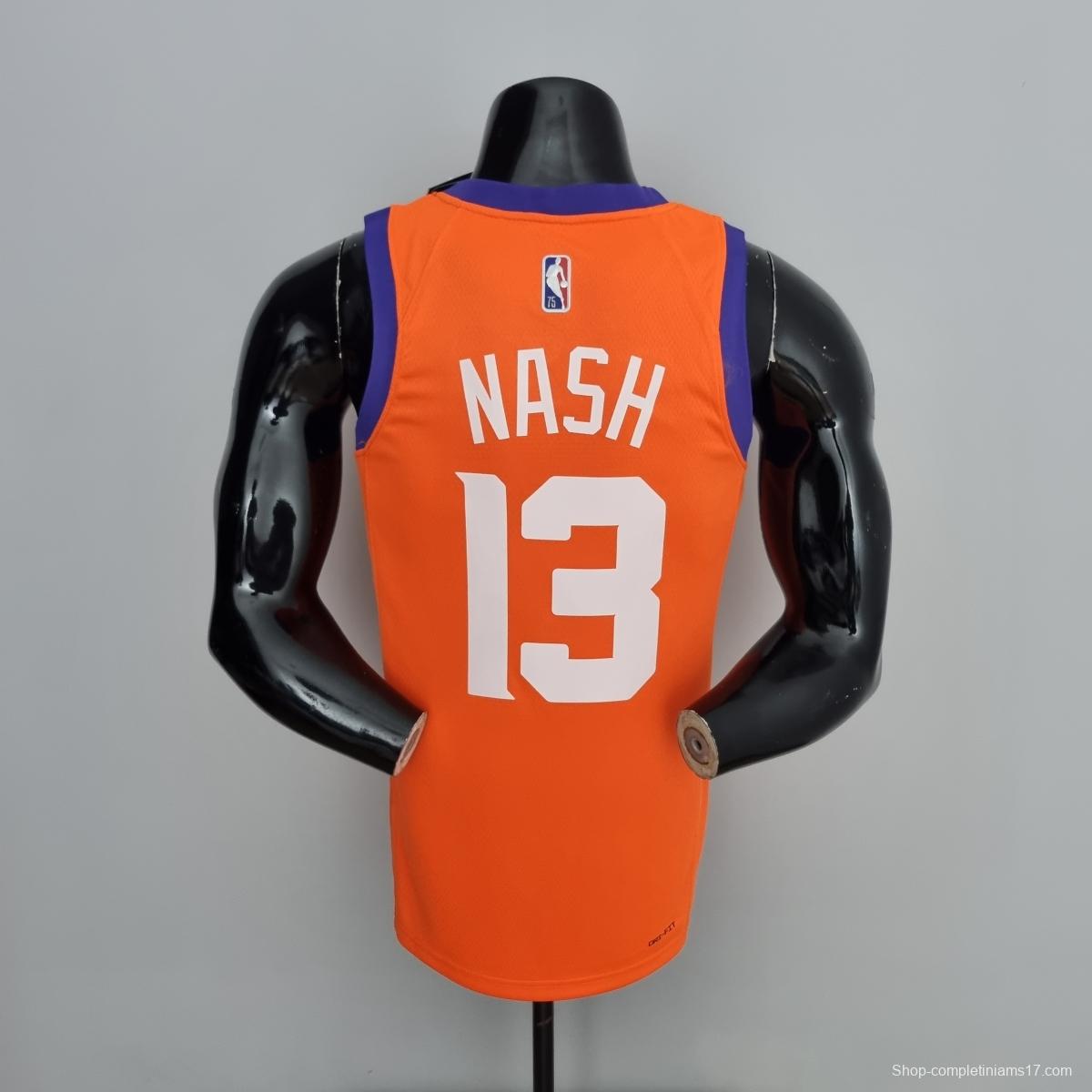 75th Anniversary NASH#13 Phoenix Suns Jordan Theme Orange NBA Jersey