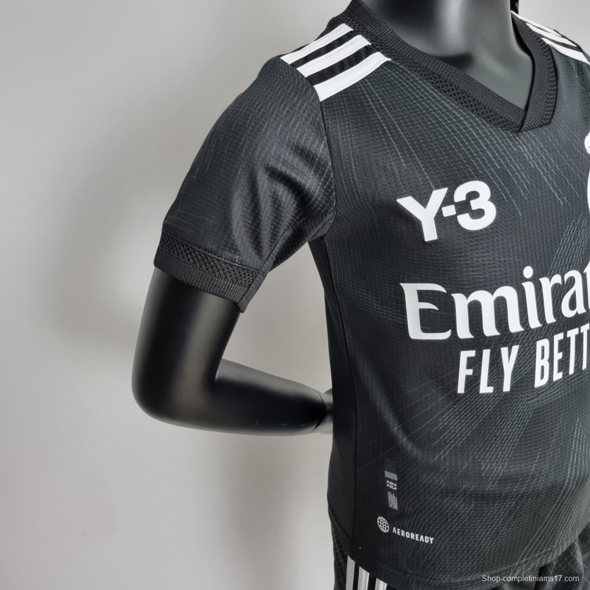 22/23 Real Madrid Y3 kids black Soccer Jersey