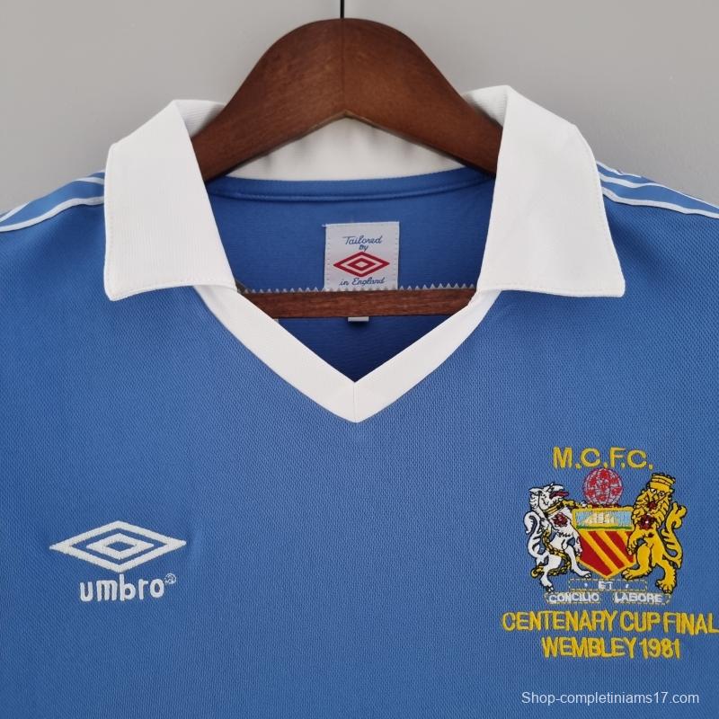 Retro Manchester City 81/82 Home Soccer Jersey